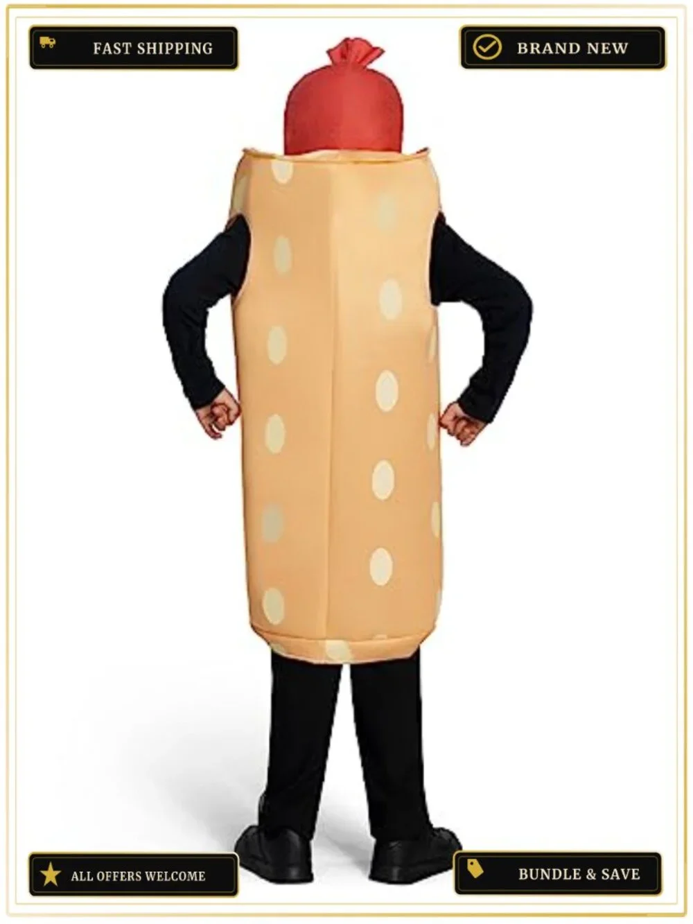 Kids Hot Dog Costume Unisex Food Themed Halloween Dress Up
